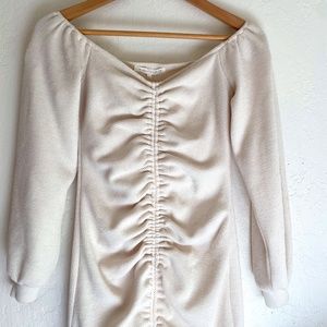 Cream etophe studios drawstring dress - off the shoulders  - Size Small